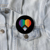 LGBT+Stolz Liebe. Regenbogenflagge Button (Beispiel)
