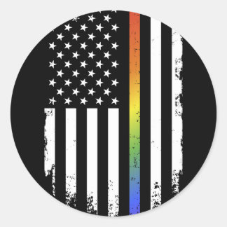 LGBT Stolz Monat Unterstützung Regenbogen US-ameri Runder Aufkleber