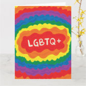 LGBT+Stolz. que, Regenbogenfarbe. Karte (Gelbe Blume)