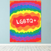 LGBT+Stolz. que, Regenbogenfarbe. Leinwanddruck (Insitu (Holzboden))