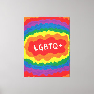 LGBT+Stolz. que, Regenbogenfarbe. Leinwanddruck
