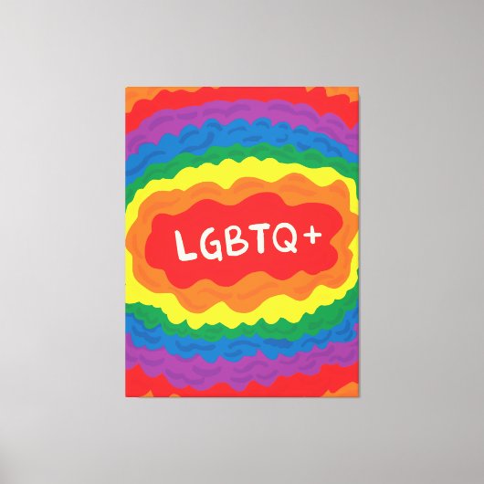 LGBT+Stolz. que, Regenbogenfarbe. Leinwanddruck (Vorderseite)