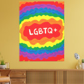 LGBT+Stolz. que, Regenbogenfarbe. Leinwanddruck (Insitu (Wohnzimmer))