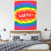 LGBT+Stolz. que, Regenbogenfarbe. Leinwanddruck (Insitu (Schlafzimmer))