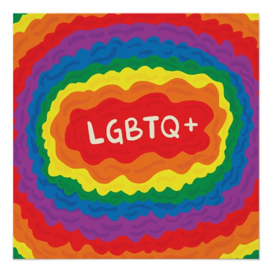 LGBT+Stolz. que, Regenbogenfarbe. Poster (Vorderseite)