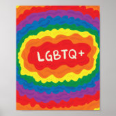 LGBT+Stolz. que, Regenbogenfarbe. Poster (Vorne)