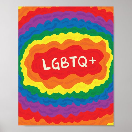 LGBT+Stolz. que, Regenbogenfarbe. Poster (Vorne)