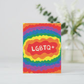 LGBT+Stolz. que, Regenbogenfarbe. Postkarte (Stehend Vorderseite)