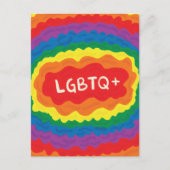 LGBT+Stolz. que, Regenbogenfarbe. Postkarte (Vorderseite)