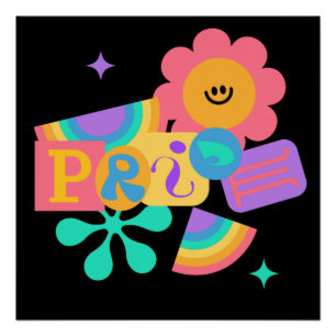 LGBT+Stolz. Rainbow-Liebe. Sonnenblumen-Liebe. Pos Poster
