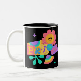 LGBT+Stolz. Rainbow-Liebe. Sonnenblumen-Liebe. Zweifarbige Tasse