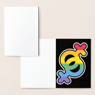 LGBT+Stolz. Regenbogen. Dankeskarte Folienkarte