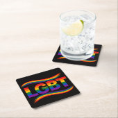 LGBT-Stolz-Regenbogen-Design Rechteckiger Pappuntersetzer (Vor Ort)