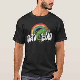 LGBT Stolz Regenbogen Gaycko Gecko Eidechse Retro T-Shirt