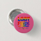 LGBT-Stolz-Regenbogen-Typografie Button (Vorne & Hinten)