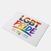 LGBT-Stolz-Regenbogen-Typografie Fußmatte (Schrägansicht)