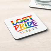 LGBT-Stolz-Regenbogen-Typografie Getränkeuntersetzer (Linke Seite)