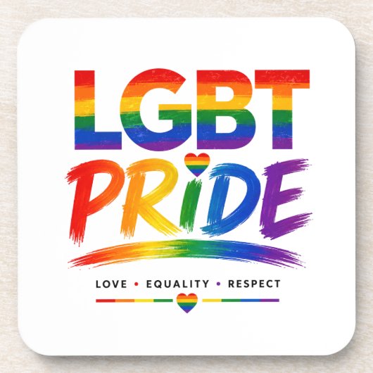 LGBT-Stolz-Regenbogen-Typografie Getränkeuntersetzer (Vorderseite)