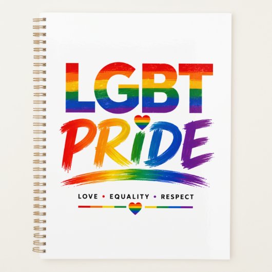 LGBT-Stolz-Regenbogen-Typografie Planer (Vorderseite)