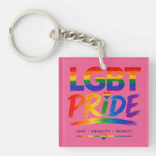 LGBT-Stolz-Regenbogen-Typografie Schlüsselanhänger