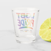 LGBT-Stolz-Regenbogen-Typografie Schnapsglas (Rückseite)
