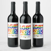 LGBT-Stolz-Regenbogen-Typografie Weinetikett (Flaschen)