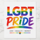 LGBT-Stolz-Regenbogen-Typografie Weinetikett (Einzelnes Label)