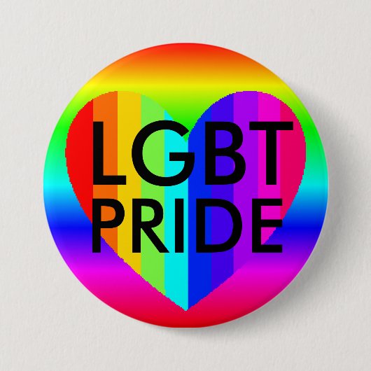 LGBT 'Stolz' Regenbogenfarben Knopf Button (Vorderseite)