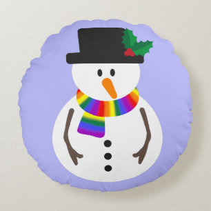 LGBT+ Stolz Schneemann Rund Kissen
