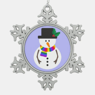LGBT+ Stolz Schneemann-Schneeflocken-Ornament Schneeflocken Zinn-Ornament