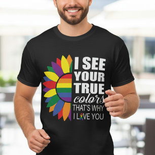 LGBT Stolz Schwul Lesbisch Modern Regenbogen Sonne T-Shirt