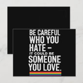 LGBT Stolz seien Sie vorsichtig, wen Sie lustige Z Postkarte (Vorne/Hinten)