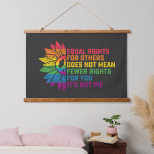 LGBT-Stolz-Sonnenblume-Gleiche Rechte Für Andere Wandteppich Mit Holzrahmen