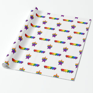 LGBT-Stolz-Sterne und -Herzen Geschenkpapier
