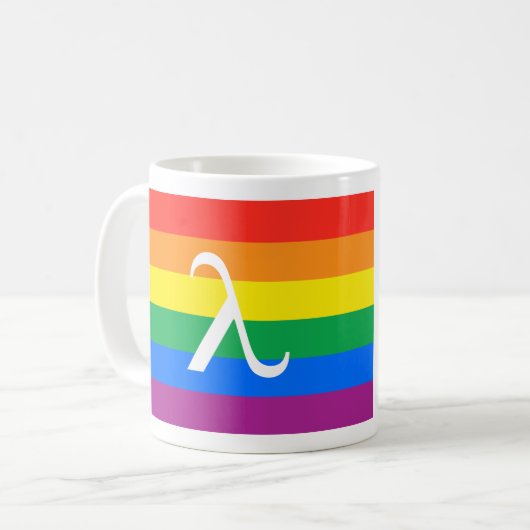 LGBT-Stolz und Aktivismus Lambda Kaffeetasse (Vorderseite Links)