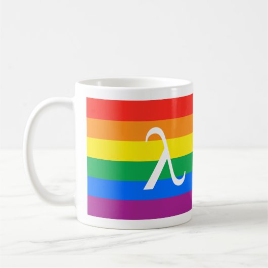 LGBT-Stolz und Aktivismus Lambda Kaffeetasse (Links)