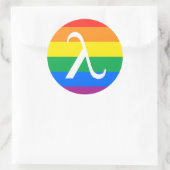 LGBT-Stolz und Aktivismus Lambda Runder Aufkleber (Tasche)