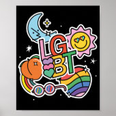 LGBT+Stolz. Wahre Liebe. Regenbogenflagge. Poster (Vorne)