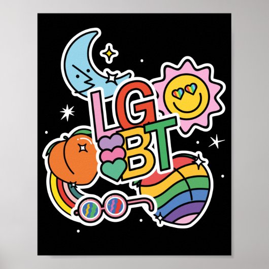 LGBT+Stolz. Wahre Liebe. Regenbogenflagge. Poster (Vorne)