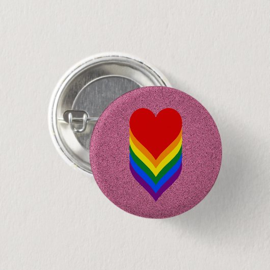 LGBT-Stolzherzen rosa Taste Button (Vorne & Hinten)