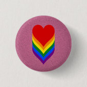 LGBT-Stolzherzen rosa Taste Button (Vorderseite)