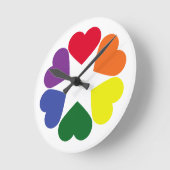 LGBT Stolzherzen Runde Wanduhr (Winkel)