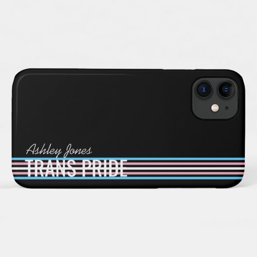 LGBT-Streifen mit personalisiertem Trans-Pride Case-Mate iPhone Hülle (Rückseite (Horizontal))