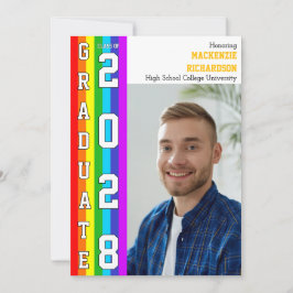 LGBT Student rainbow Pride Graduation Photo  Einladung