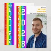 LGBT Student rainbow Pride Graduation Photo  Einladung (Vorne/Hinten)