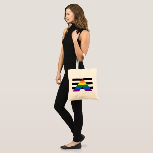 LGBT-Tasche mit gerader Flagge Tragetasche (Vorderseite (Model))