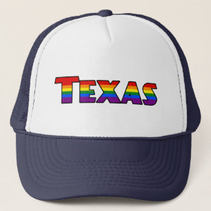LGBT Texas Regenbogen-Text-Mütze Truckerkappe