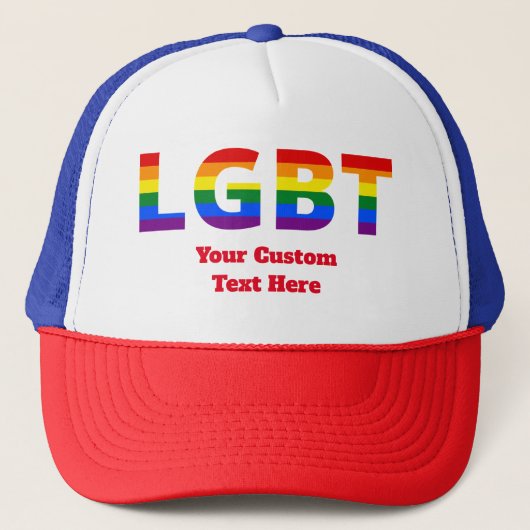 LGBT-Textstempelflagge Truckerkappe (Vorderseite)