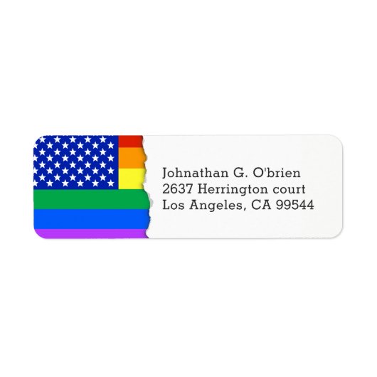 LGBT Themed American Flag | RÜCKSENDEADRESSE (Vorne)