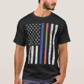 LGBT Thin Blue Line Rainbow American Flag Gay Poli T-Shirt (Vorderseite)
